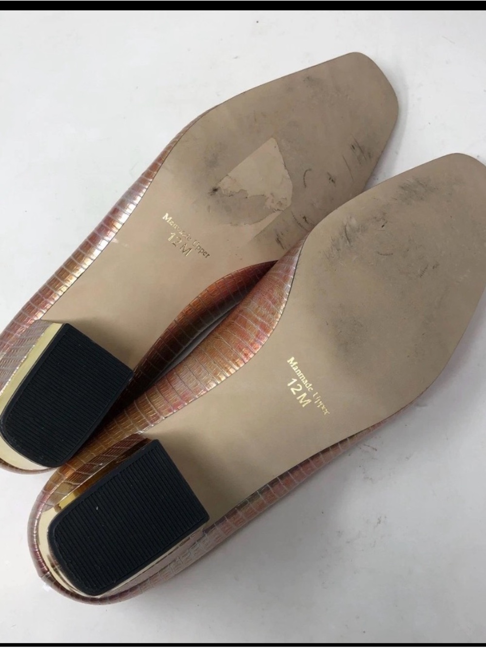 Beautiful Vintage Metallic Pink Heels with Gold Accents ~ Women’s 12 M - Picture 9 of 10